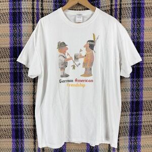 Vintage German American Friendship Shirt Men's XL 90s Humor Funny Graphic Tshirt